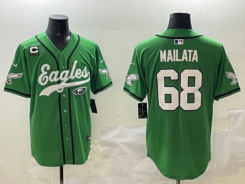 Men Philadelphia Eagles #68 Mailata Green three generations Jointly Name 2025 Nike Limited NFL Jersey style 1